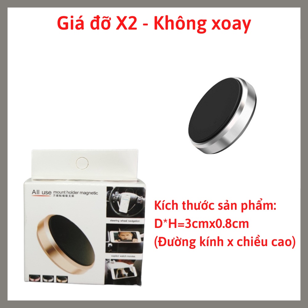 Giá đỡ điện thoại trên ô tô gắn taplo xoay 360 độ hút nam châm cực mạnh