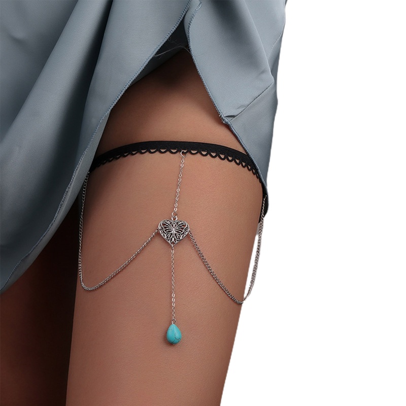 Youyo Chuỗi Chân Tua Rua Dài Hình Bướm Đính Ngọc Lam Dùng Khi Mặc Bikini