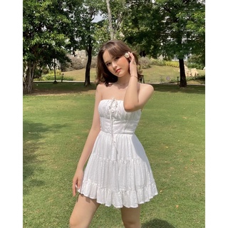 Đầm xoè cúp ngực rút dây - Evie dress - RED BEAN