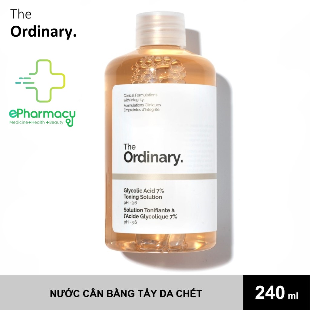 Toner THE ORDINARY AHA tẩy da chết The Ordinary Glycolic Acid 7% Toning Solution pH~3.6 240ml