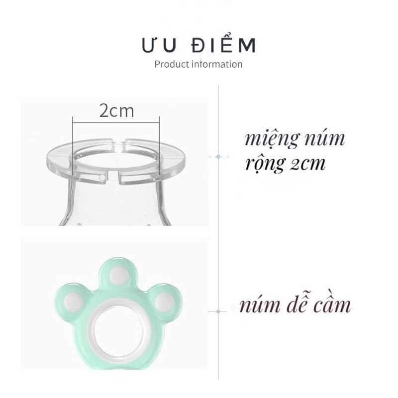 Túi nhai tập ăn dặm Misuta cao cấp tặng kèm 3 núm đủ size cho bé