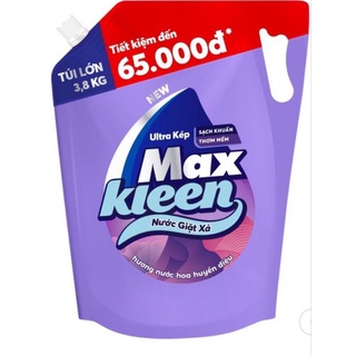 Thùng 3 túi 3,8 lít nước giặt xả Maxkleen.