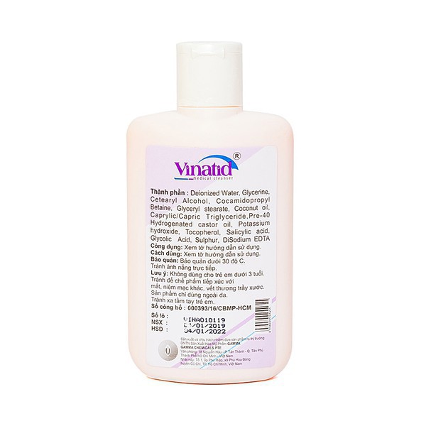 sữa rửa mặt, sữa tắm Vinatid 150ml