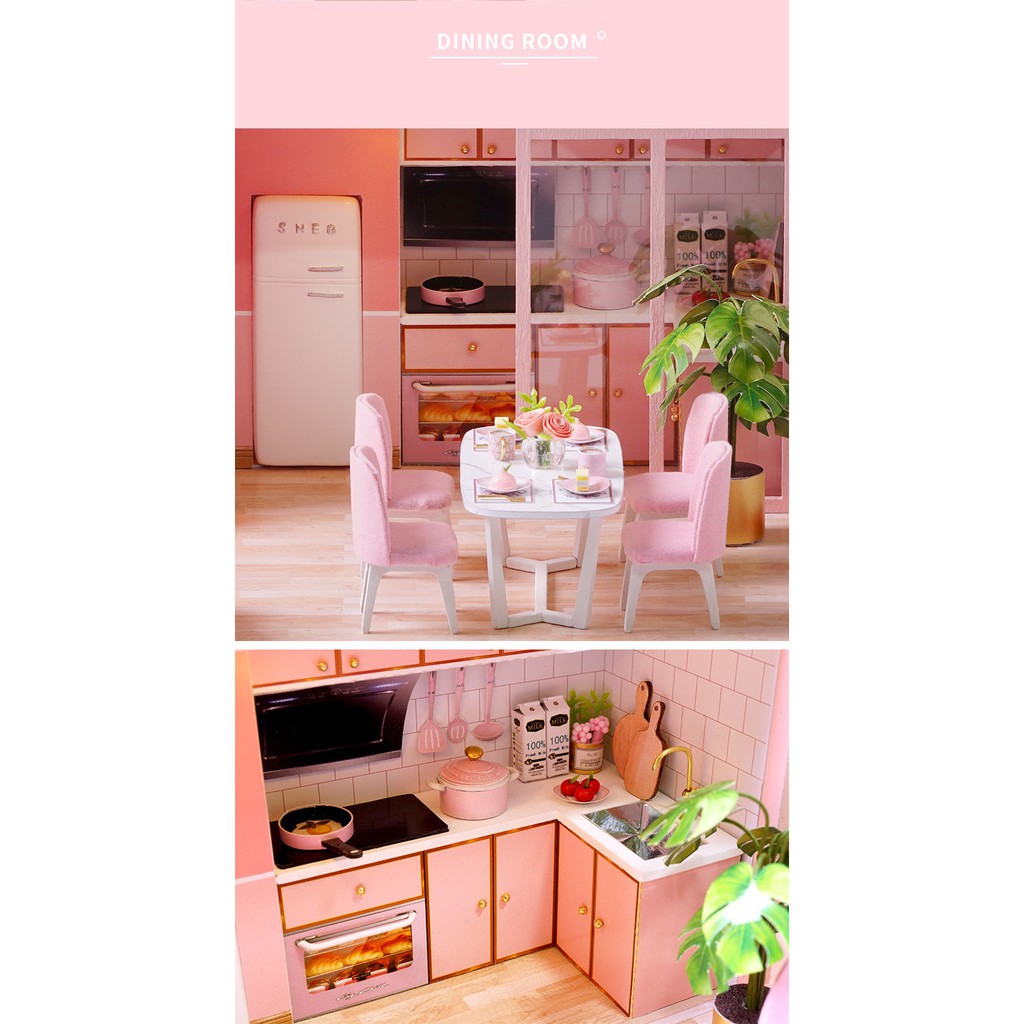 Mô hình nhà búp bê DIY Doll House Miniature_ MEETING YOUR SWEET _Tặng TẤM CHE BỤI + KEO