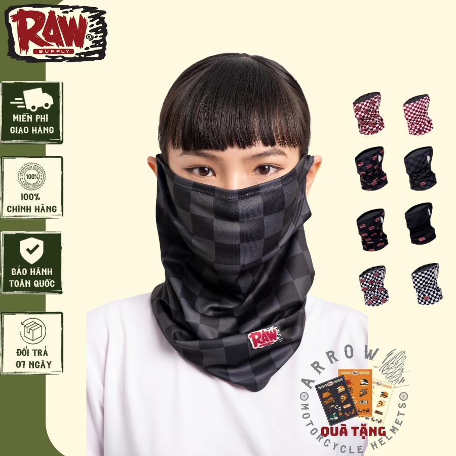 Khăn đa năng Raw đi phượt, đi xe máy, phụ kiện mũ bảo hiểm, giữ nhiệt chống nắng chống bụi bẩn Arrow