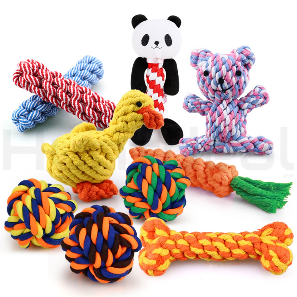 Pipers Dog Rope Toys Cotton Knot Puppy Durable High Active Chew Items Healthy Teeth Interactive