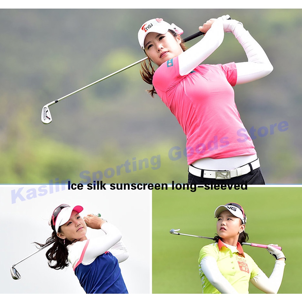 Áo Thun Lụa Lạnh Tay Dài Chống Nắng Chơi golf Dành Cho Nữ