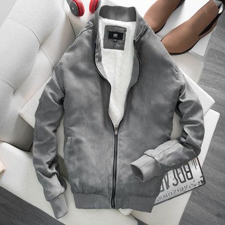ÁO KHOÁC BOMBER DA LỘN LÓT LÔNG CỪU DÀY DẶN, ẤM