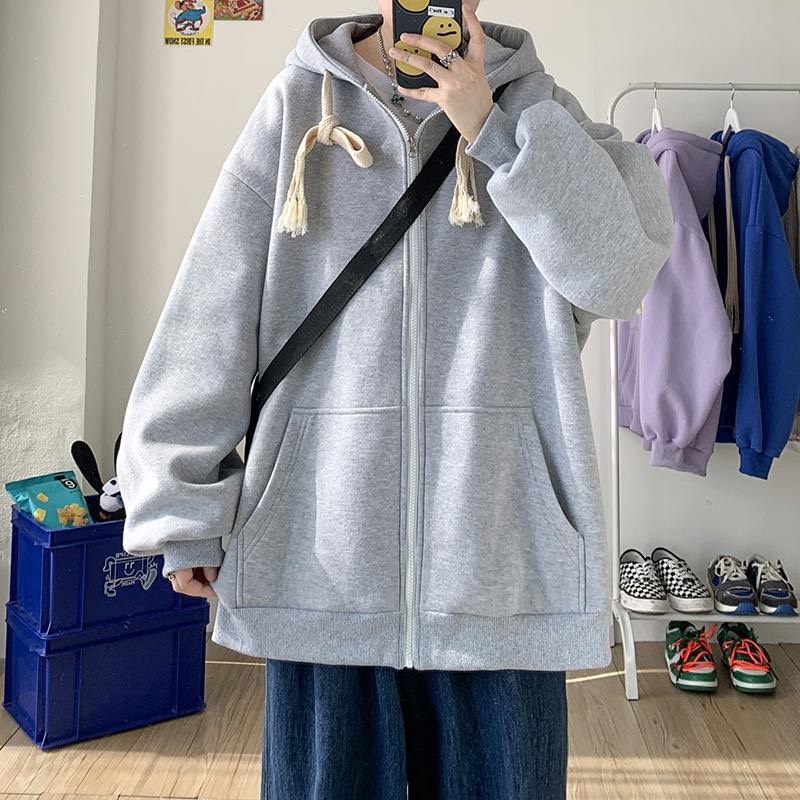 Áo hoodie zip phối dây bản to bigsize M-5XL, Áo hoodie kéo khóa unisex form rộng