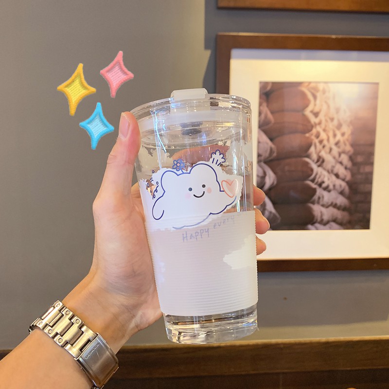 Cốc Ly Thủy Tinh Set 5 Món Đám Mây Love Cloud Đáng Yêu