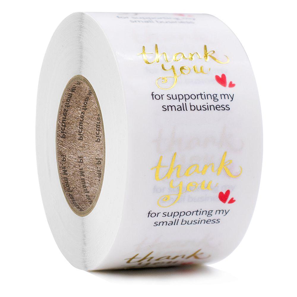 Cuộn 500 Nhãn Dán Thank You Tự Dính Dùng Trang Trí Tiệc Cưới