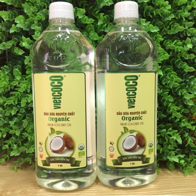 [PET 1000ml]Dầu dừa Vietcoco hữu cơ 100% nguyên chất Organic Vietcoco chai pet 1000ml