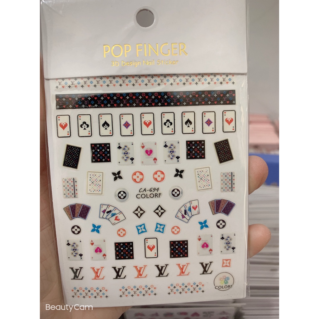 sticker thương hiệu trang trí nail