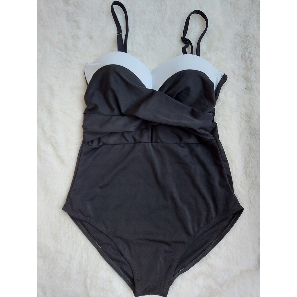 Hot Hot--Bikini bộ bơi liền mảnh pha trắng, mút ngực nâng ngực cao tôn dáng, thiết kế chéo eo Kèm ảnh thật | BigBuy360 - bigbuy360.vn