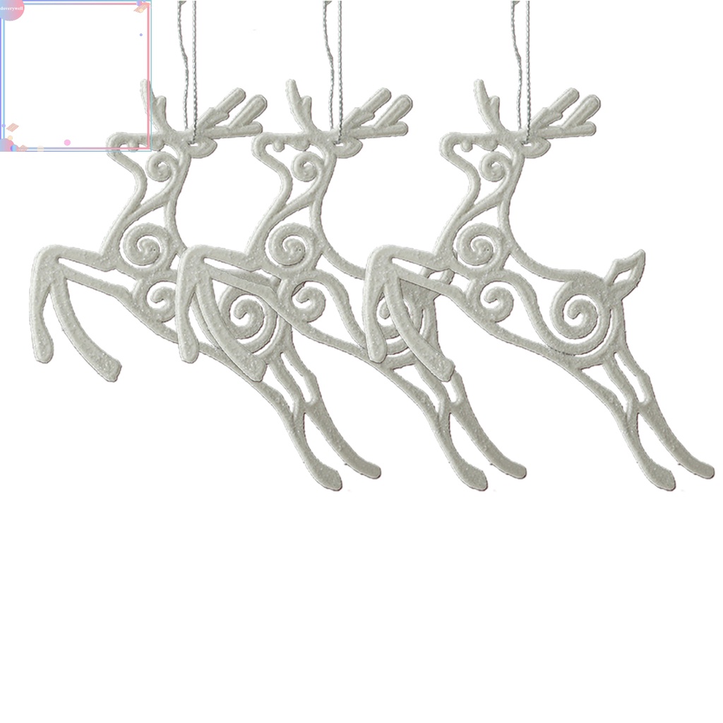 Đồ treo trang trí cây thông Giáng sinh hình cánh thiên thần/ bông tuyết/ tuần lộc bằng nhựa độc đáo tiện dụng