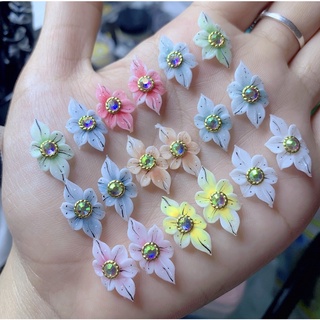 hoa bột nail- full tay đính charm