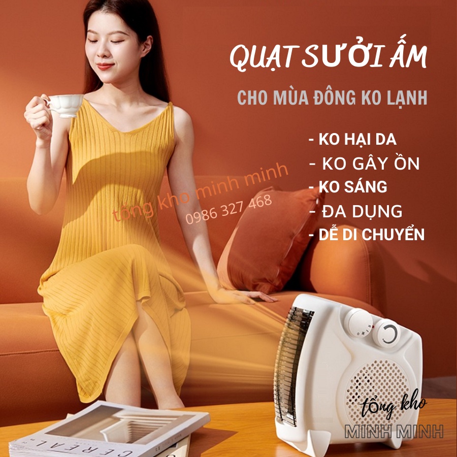 [An Toàn Cho Bé] Quạt Sưởi 2 Chiều 2 chế độ, Máy Sưởi Công Suất Lớn Siêu An Toàn⚡️Phù Hợp Trẻ Nhỏ, Văn Phòng, Học Online