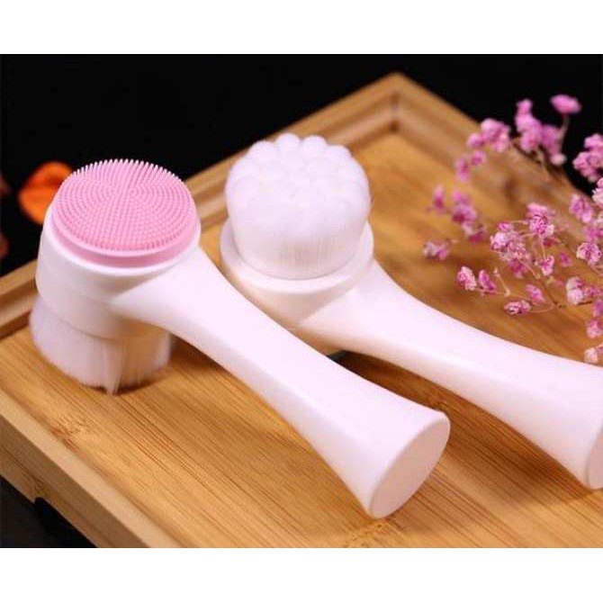 Cọ massage rửa mặt KOREA 2 đầu 3D gai silicon