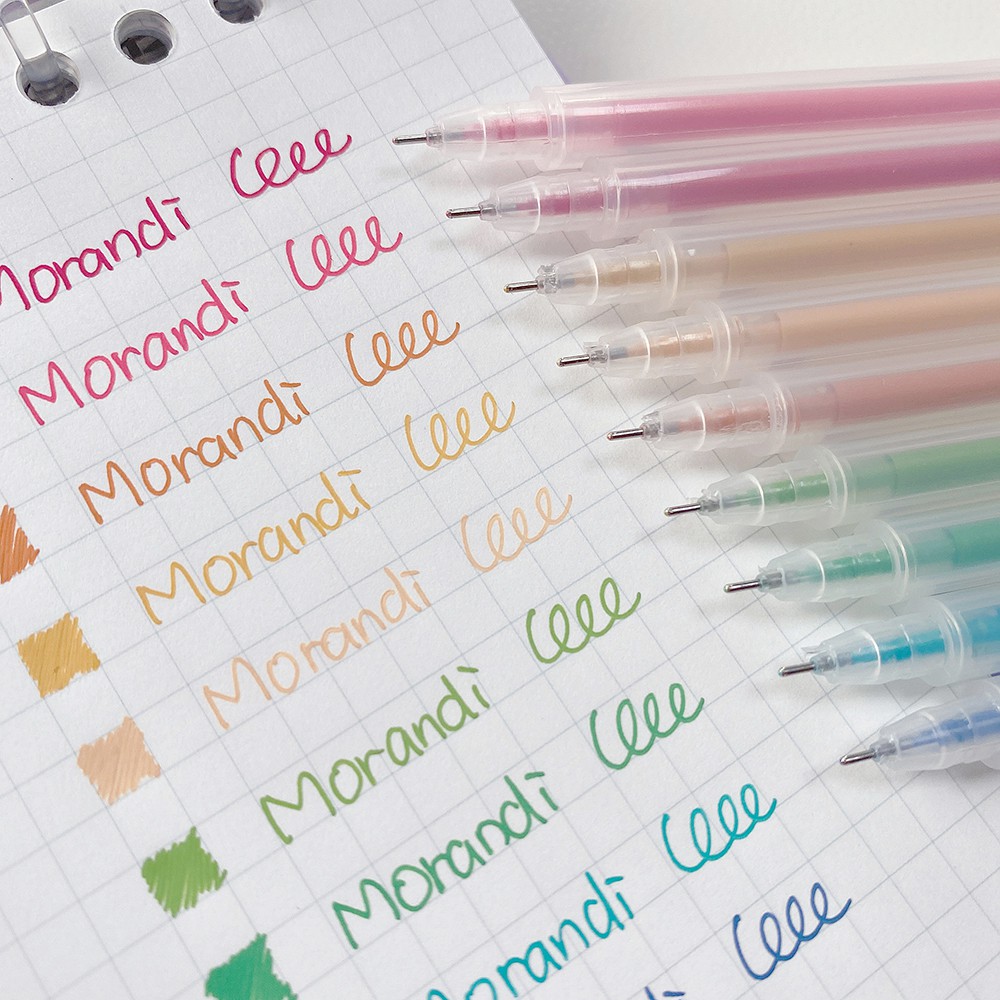 Bộ 9 bút màu Morandi ✒ mực màu sắc khác nhau 0.5mm