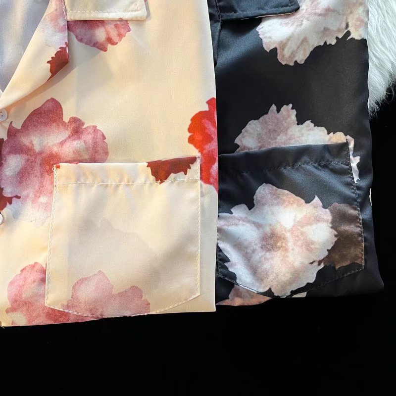 Áo Sơ Mi Tay Ngắn Dáng Rộng Thoáng Khí In Họa Tiết Hoa Phong Cách Hàn Quốc Thời Trang Mùa Hè Cho Nam