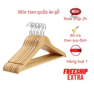 Móc Treo Quần Áo Bằng Gỗ Màu Vàng Hình Tam Giác, Mắc Áo Có Thanh Ngang Giữ Đồ Hàng Loại 1, Dùng Treo Áo Váy Đầm