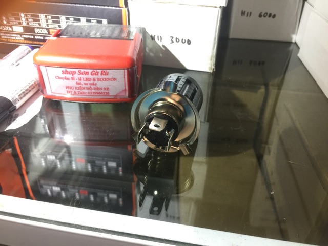 1 Bóng pha led 2 màu siêu sáng chân M5 dream hoặc H4  cos vàng 3000k / pha trắng 6000k
