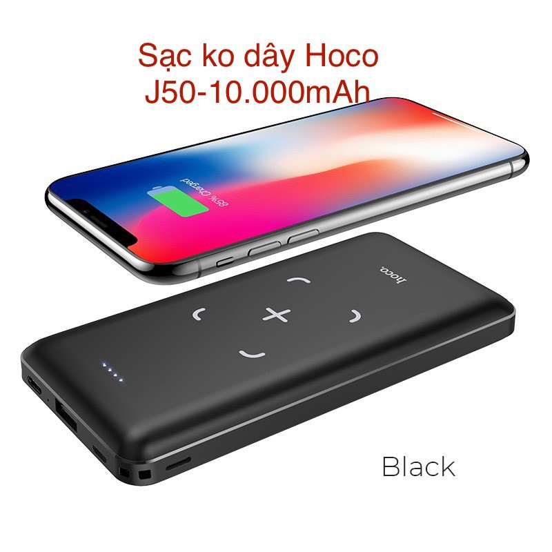 (GIÁ RẺ BẤT NGỜ) SẠC DỰ PHÒNG HOCO J50A KIÊM SẠC KO DÂY 10000MAH FULLBOX