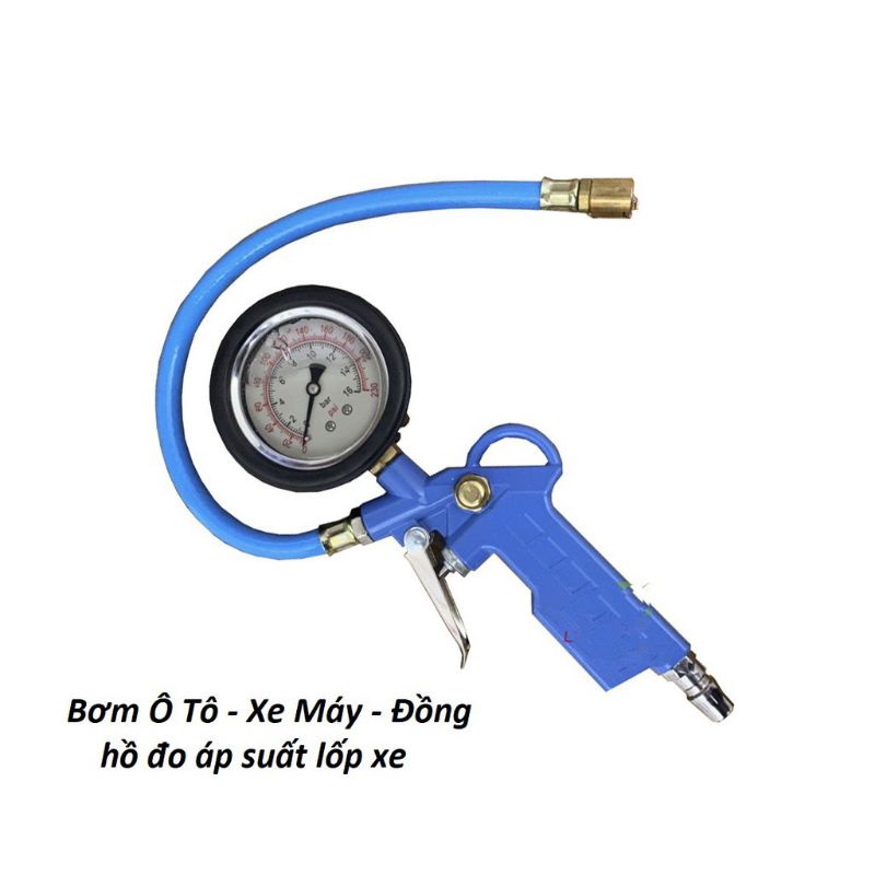 Đầu Vòi Bơm Ô Tô - Xe Máy , Đồng Hồ Đo Áp Suất Lốp Xe