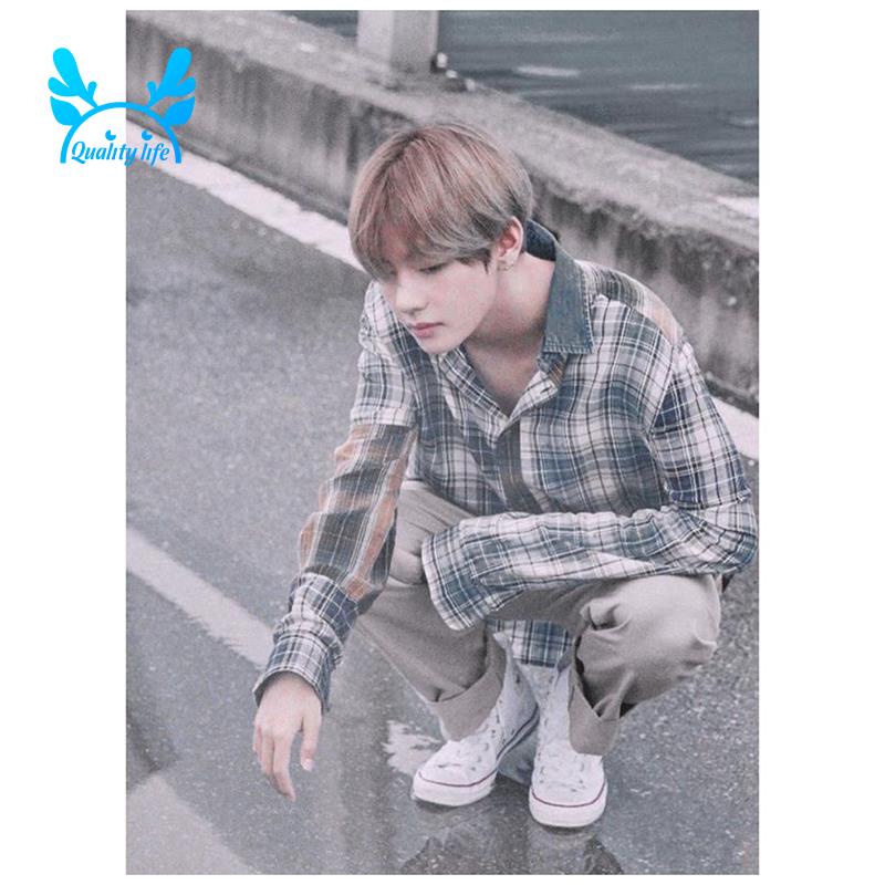 Bộ tranh đính đá 5D tự làm hình BTS V 30X40cm