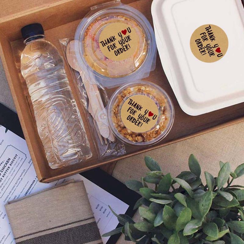 Bộ 500 nhãn dán in chữ Thank You For Your Order chuyên dụng trang trí tiệc cưới