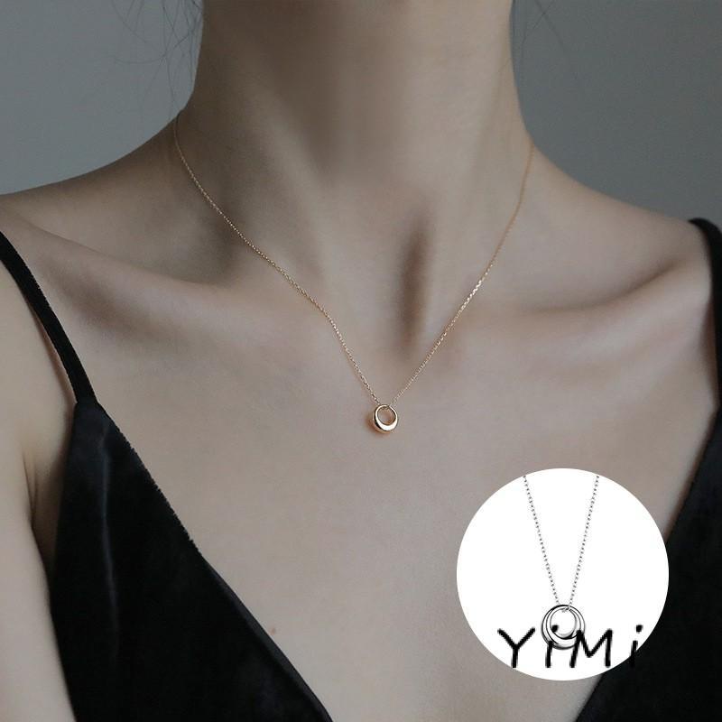Vòng cổ choker mặt hình tròn nhiều màu sắc phong cách hàn quốc