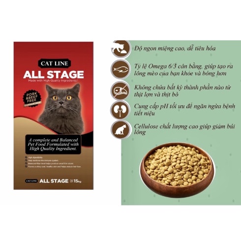 Hạt cho mèo CAT LINE  chất lượng cao [GIÁ SALE SẬP SÀN] - hạt nhỏ, cùng công ty sản xuất với hạt Cateyes