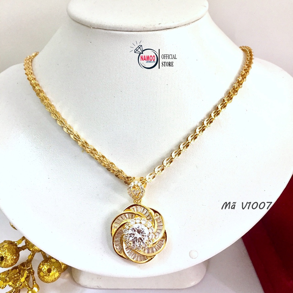 Dây Chuyền nữ V1007 mặt dây Xi vàng kết hợp Dây Phụng V251 dài 50cm