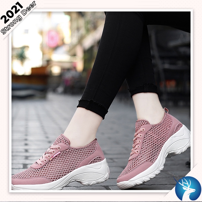 Giày thể thao thiết kế kiểu lưới thoáng khí dễ phối đồ dành cho nữ với size 35-42 2022