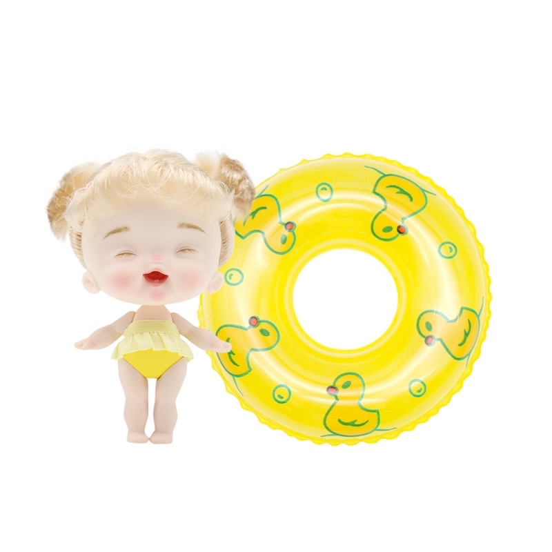 Búp bê sơ sinh mini dễ thương kèm phao 11cm ob11 có 5 khớp đồ chơi quà tặng sinh nhật cho bé gái trang trí nhà cửa