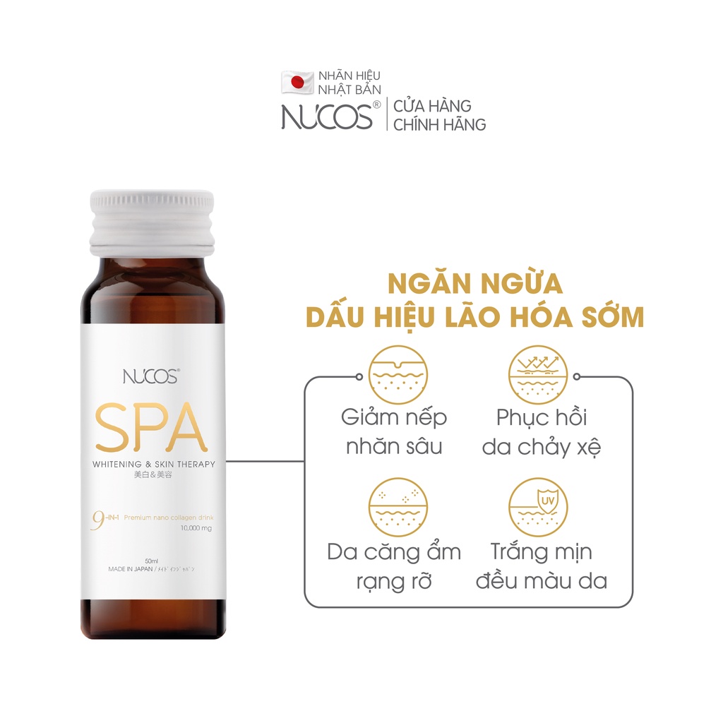 Combo 2 hộp Collagen chống lão hoá căng bóng da Nucos Spa 10000 2x50mlx10 chai