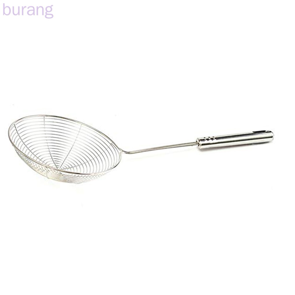 Rây Lưới Lọc Đầu Tròn Cán Dài Bằng Thép Không Gỉ Dùng Trong Nhà Bếp