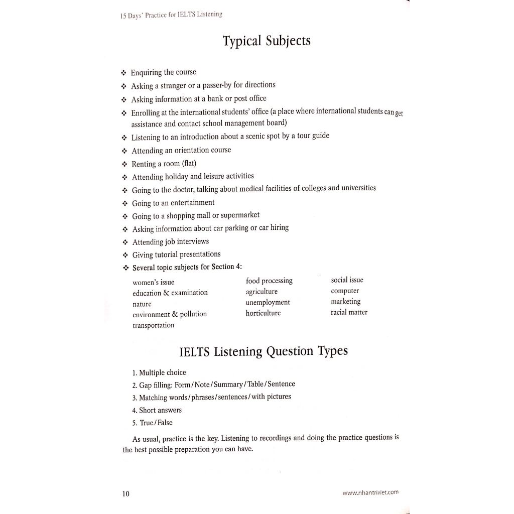 Sách - 15 Days' Practice For Ielts - Listening