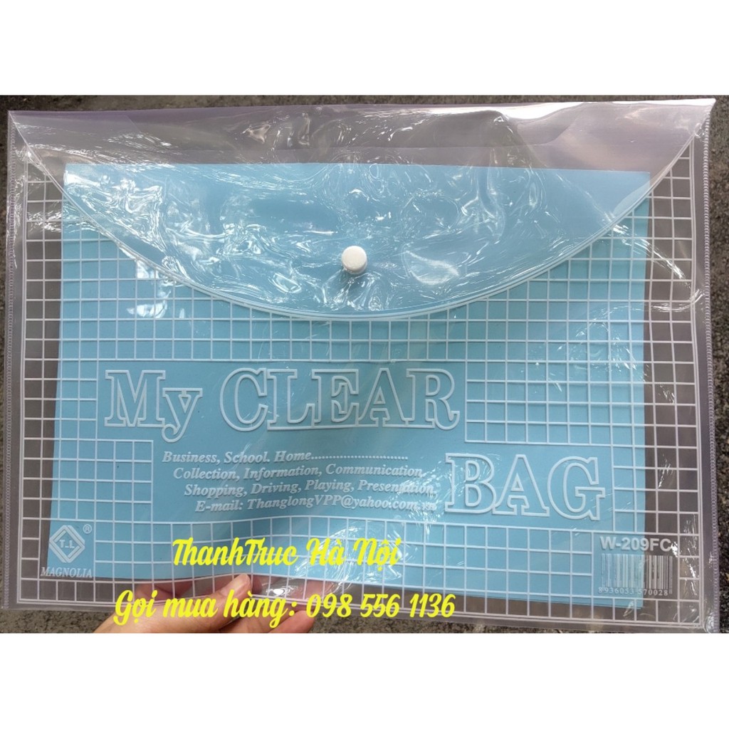 Combo 60 cái Túi đựng tài liệu to, túi Clearbag khổ F kích thước: 25cm x 35cm