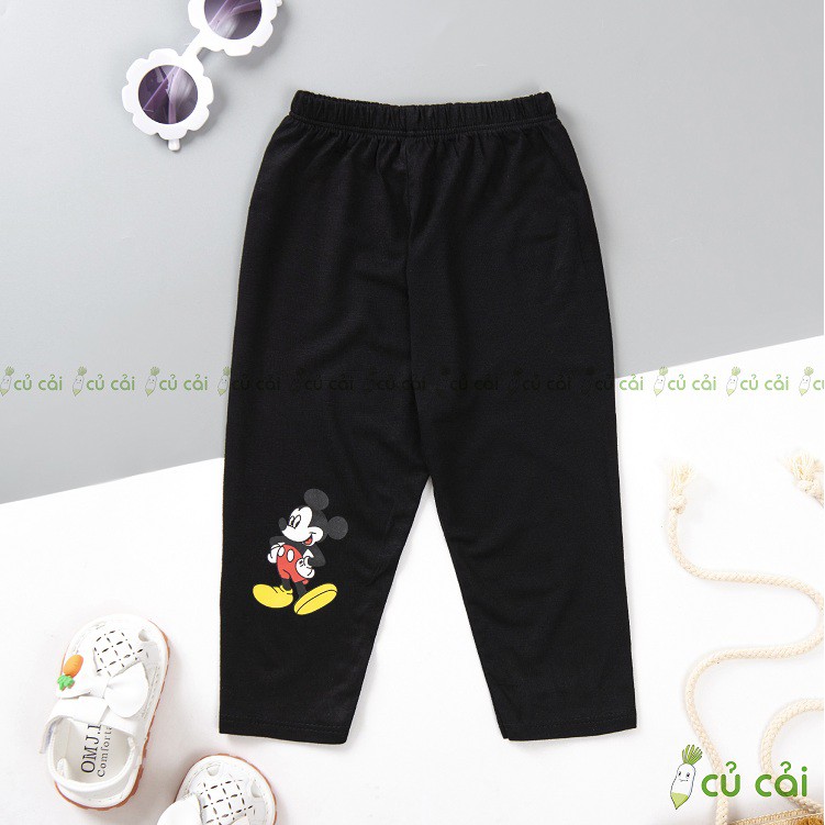 Quần legging bé gái chất vải THUN LẠNH MINKYMOM họa tiết Mickey, quần dài thu đông cho bé gái QTD01