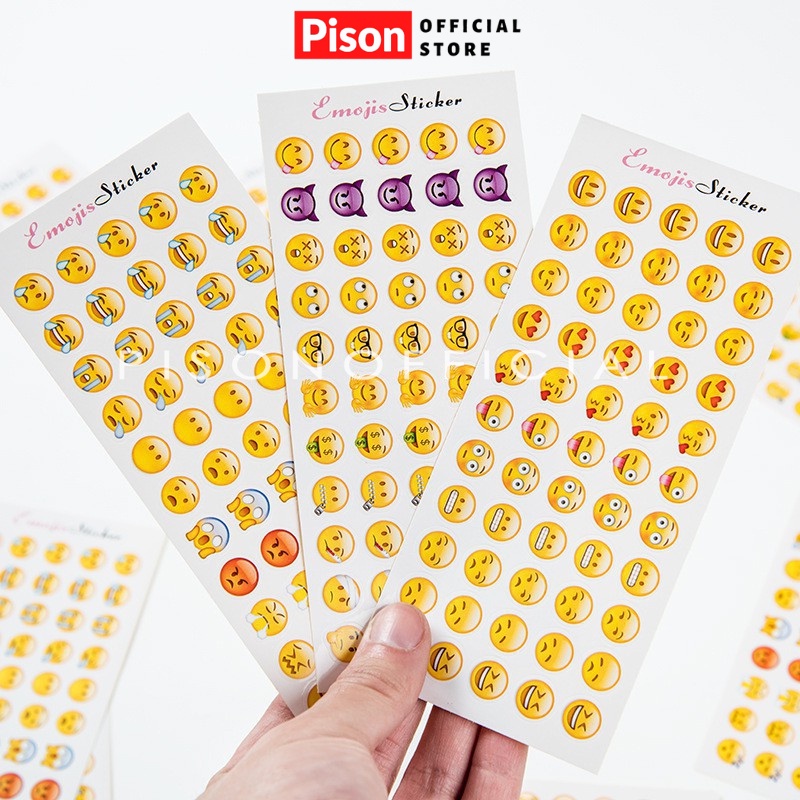 Set sticker Icon biểu cảm Pison dễ thương, hình dán cute trang trí đáng yêu giá rẻ - theo phân loại hàng