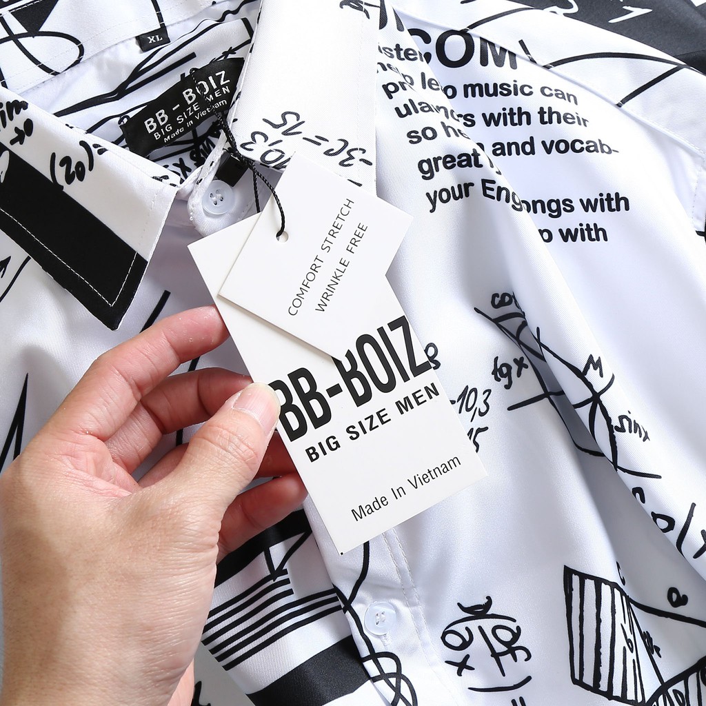 [bigsize < 130kg] ÁO SƠ MI NAM BIG SIZE tay ngắn họa tiết - Thước kẻ | BigBuy360 - bigbuy360.vn