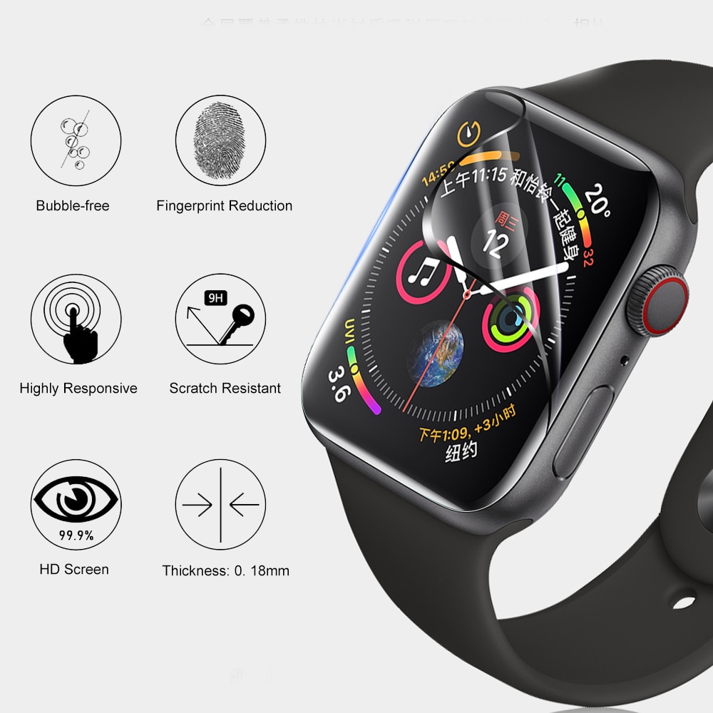 Miếng dán PE bảo vệ mặt đồng hồ chống thấm nước cho Apple Watch 5 4 40MM 44MM