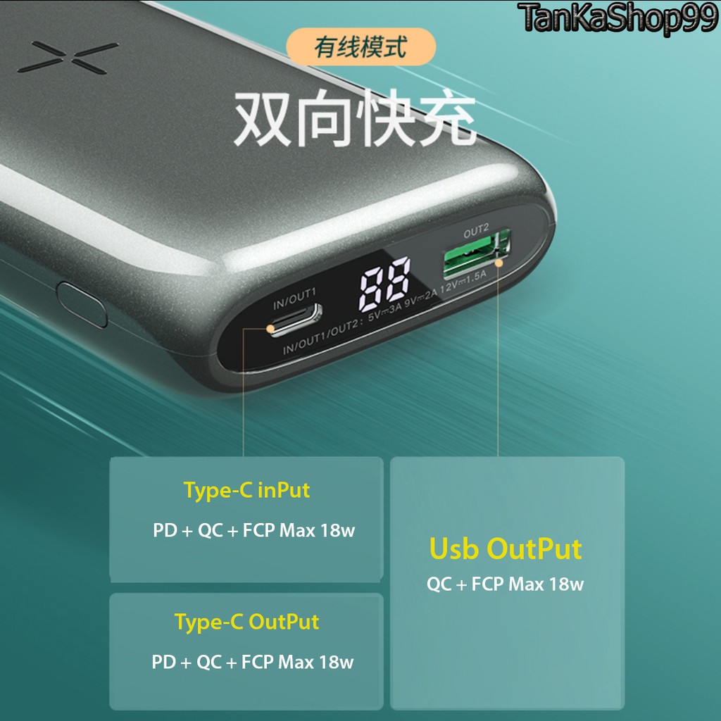 Pin Dự Phòng Kiêm Sạc Không Dây Ugreen 20.000mAh PB135 60507