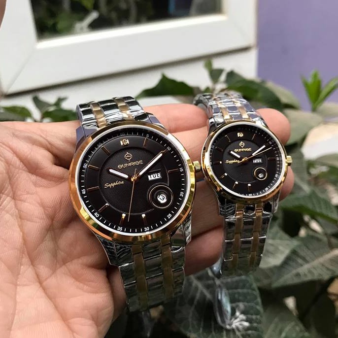 Đồng hồ nam/nữ siêu mỏng Sunrise DM782SWA/DL782SWA 2 lịch kính Sapphire chống xước | BigBuy360 - bigbuy360.vn