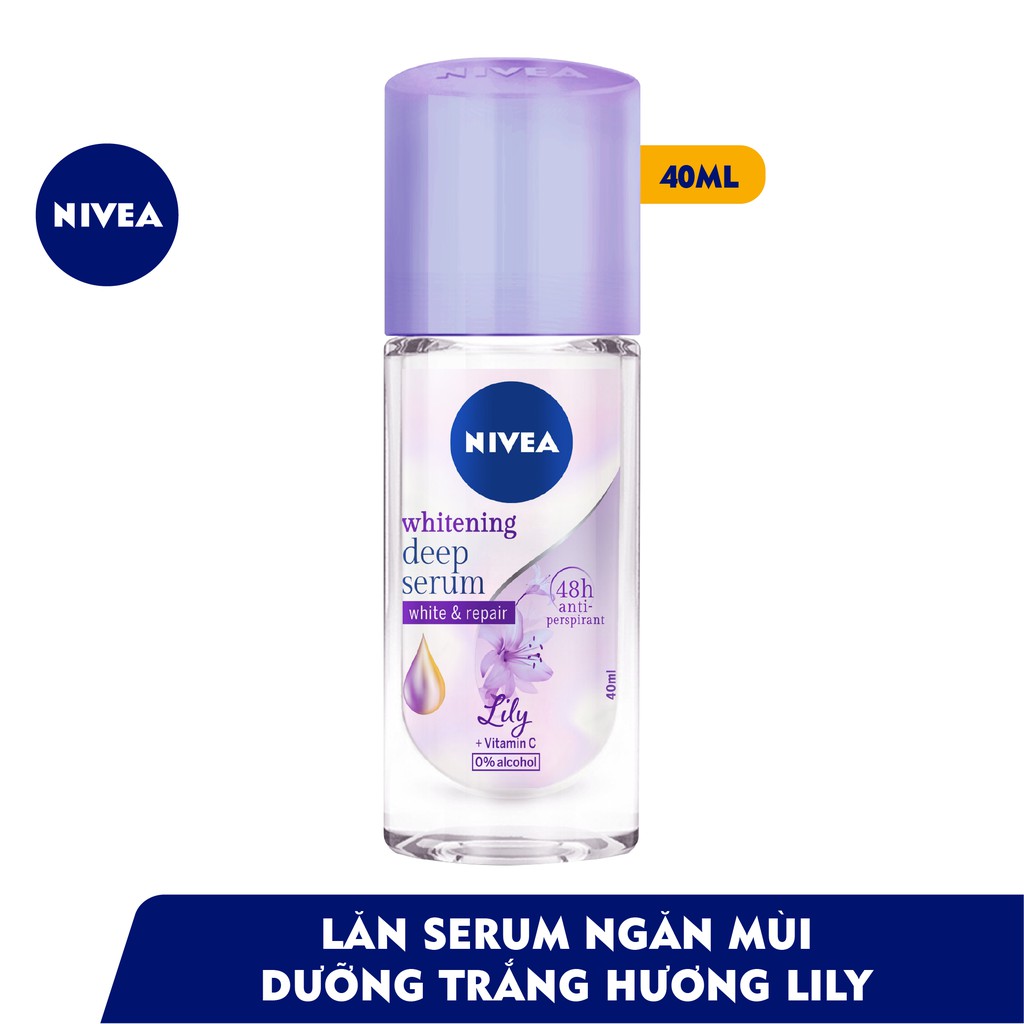 Lăn ngăn mùi Nivea serum trắng mịn hương hoa Lily (40ml) - 85310