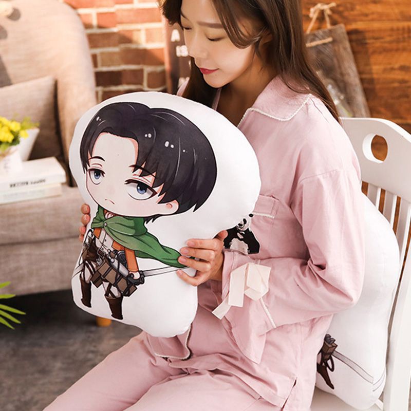 45cm/20cm Attack on Titan Dolls Pillows Eren Mikasa Double Side 45CM Plush Cushion Decorative Cute Pillow Anime Kids