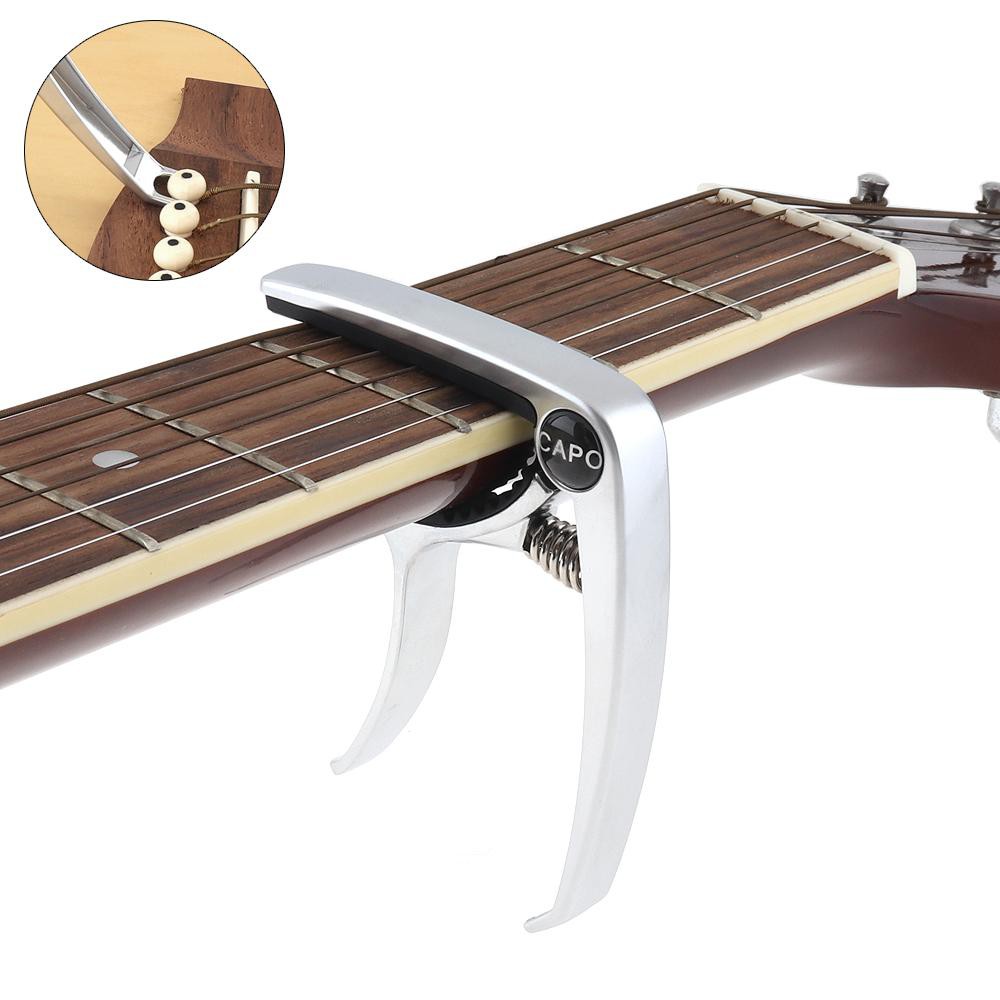 Capo Guitar Classic/Acoustic/ukulele kim loại có móc pin chốt đàn cao cấp