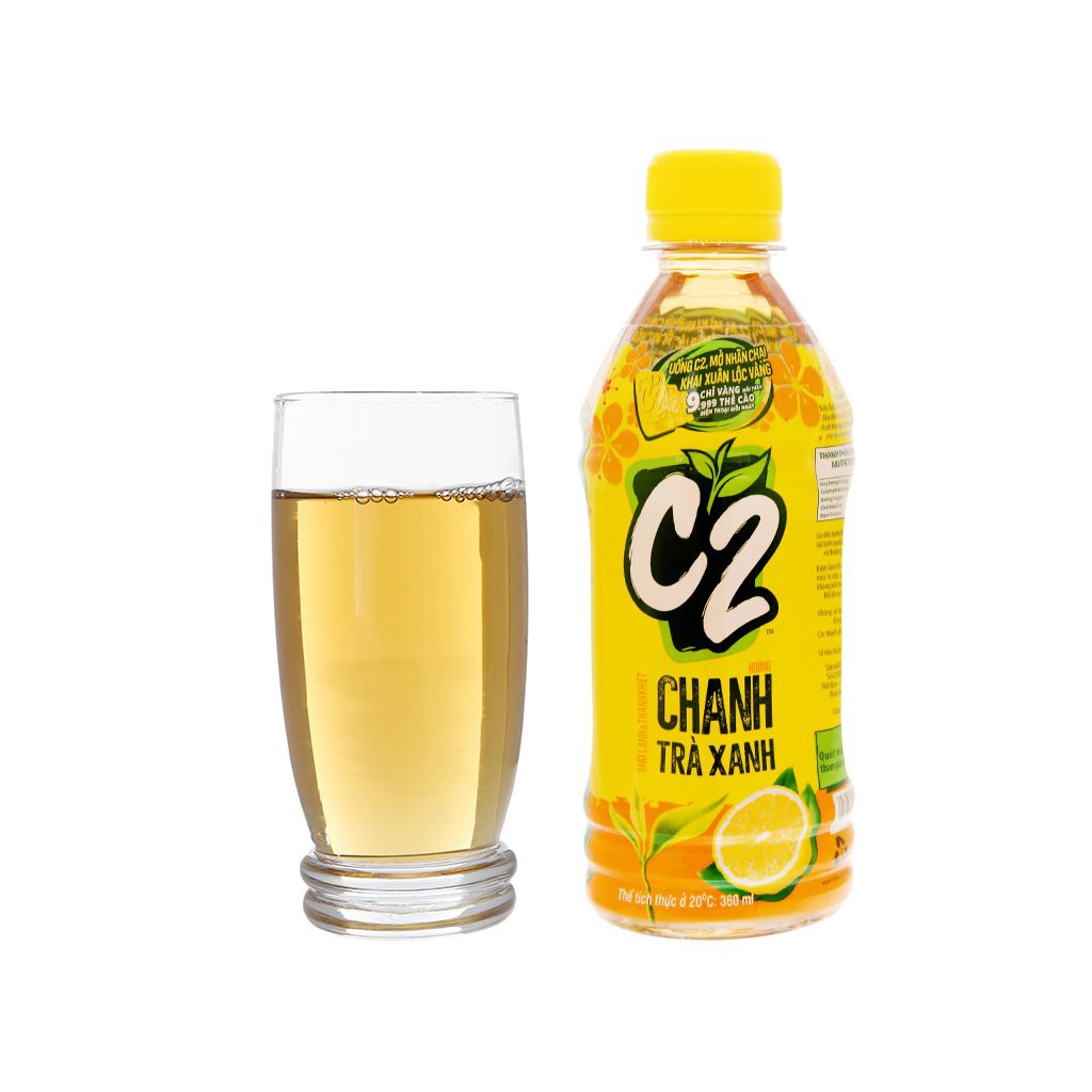 Trà Xanh C2 Hương Chanh Chai Nhựa 360ml Date Luôn Mới