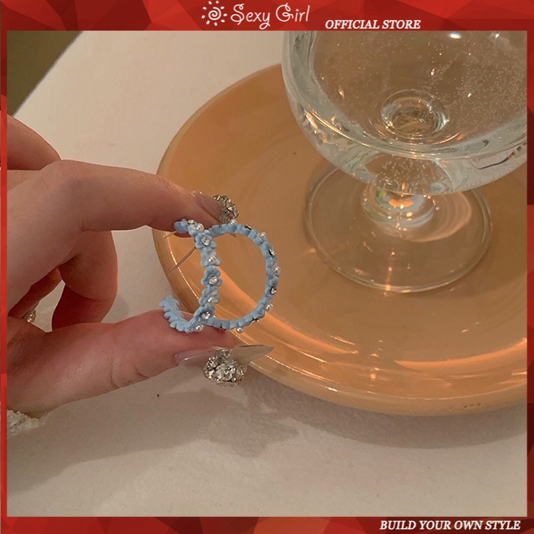 Khuyên Tai Hình Hoa Đính Ngọc Trai Nhân Tạo Phong Cách Mới